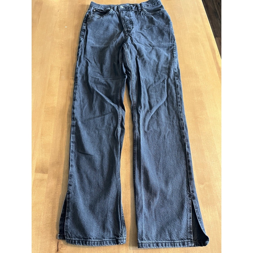 Denim Co Women's Sz 6 Black Denim Jeans Straight Leg Flare Y2K Dark Wash Gray